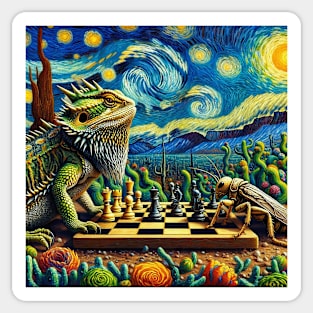 Bearded Dragon Cricket Chess Match Sticker